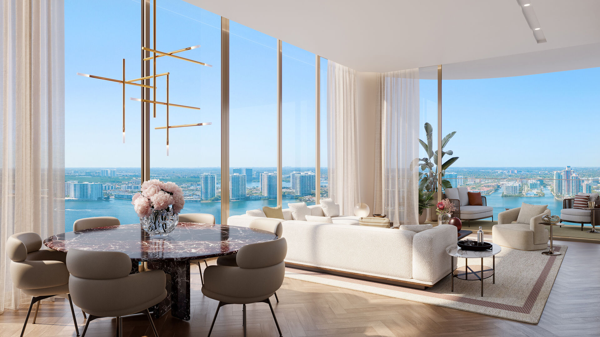 Corner residence living space